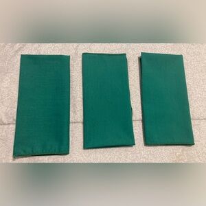 Vintage Christmas Green Cloth Napkins Set of 3